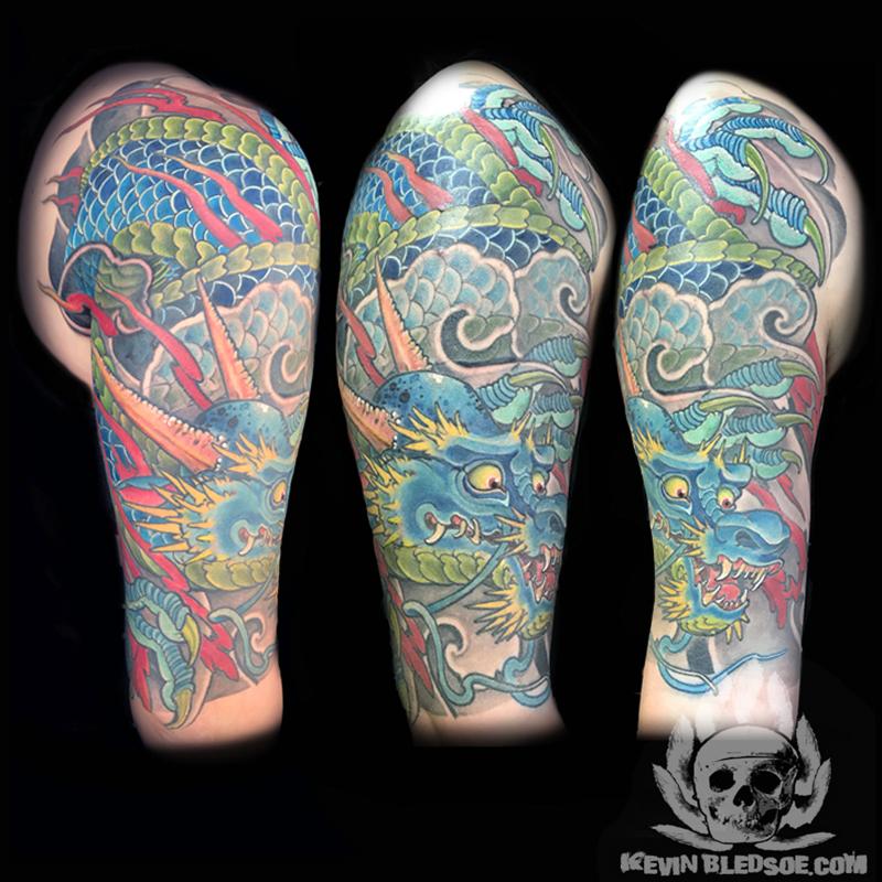 Chinese dragon Half sleeve by Kevin Bledsoe Tattoos